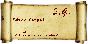 Sátor Gergely névjegykártya